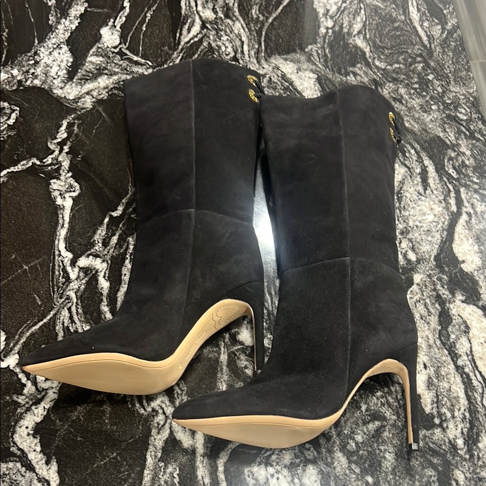 Elegant Black Suede Women's Boots
